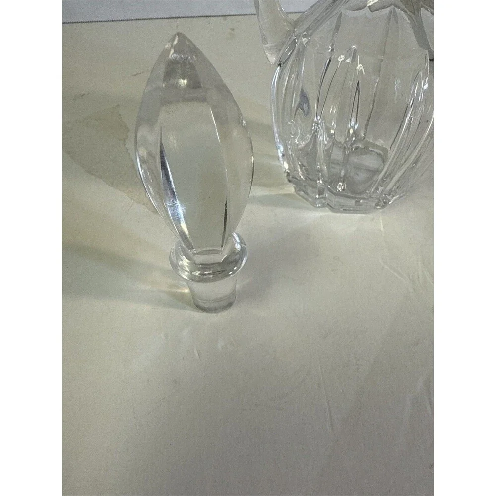Crystal Cruet with Faceted Stopper - Oil or Vinegar
